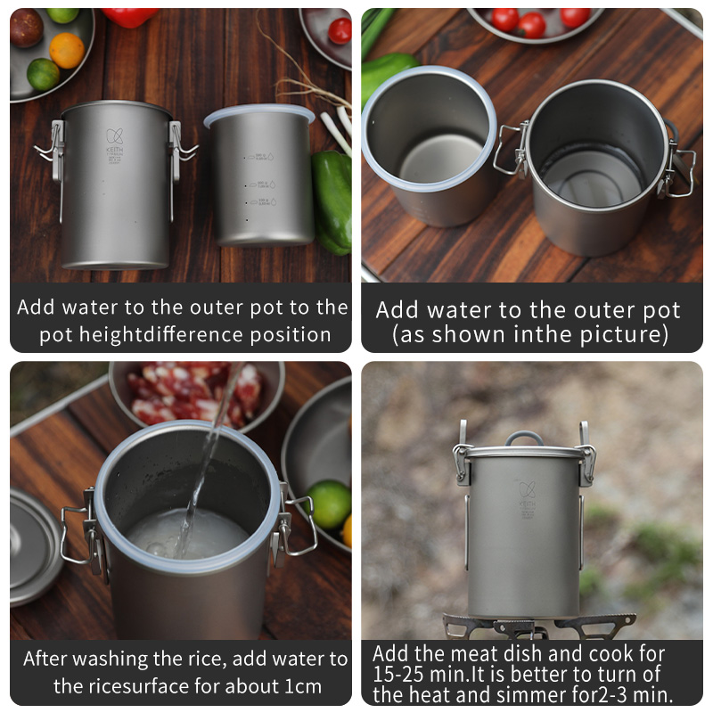 KEITH Pure Titanium Rice Cooke - đánh giá và giá Camping Hiking Cooking