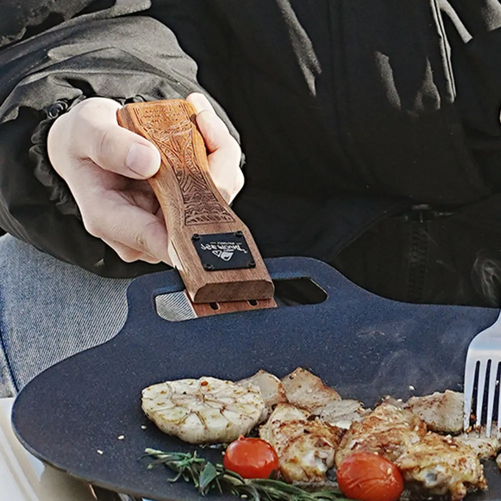 Outdoor Natural Wood Grill Pan - đánh giá và giá Camping Hiking Cooking