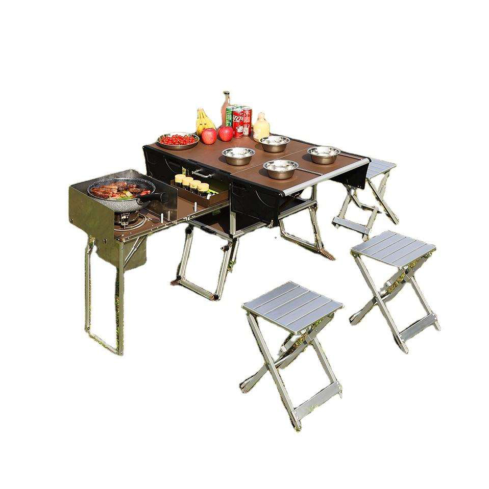 Portable Outdoor Folding Food  - đánh giá và giá Camping Cooking Dining Set
